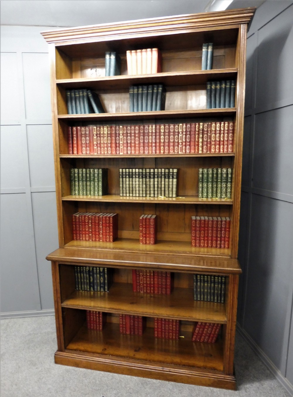 LARGE EDWARDIAN OAK SCHOOL BOOKCASE View II