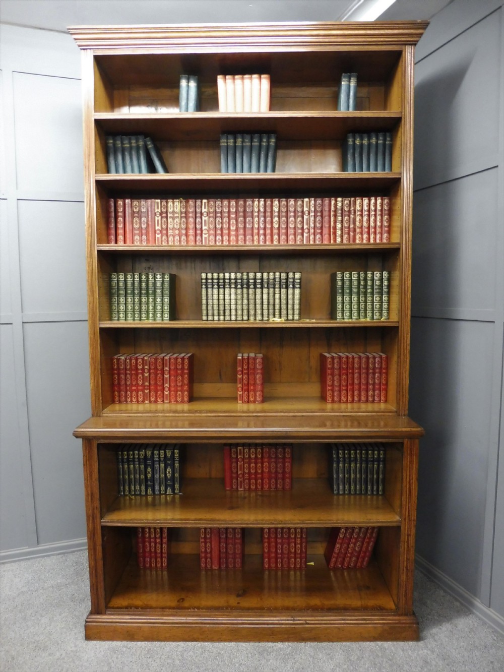 LARGE EDWARDIAN OAK SCHOOL BOOKCASE View III