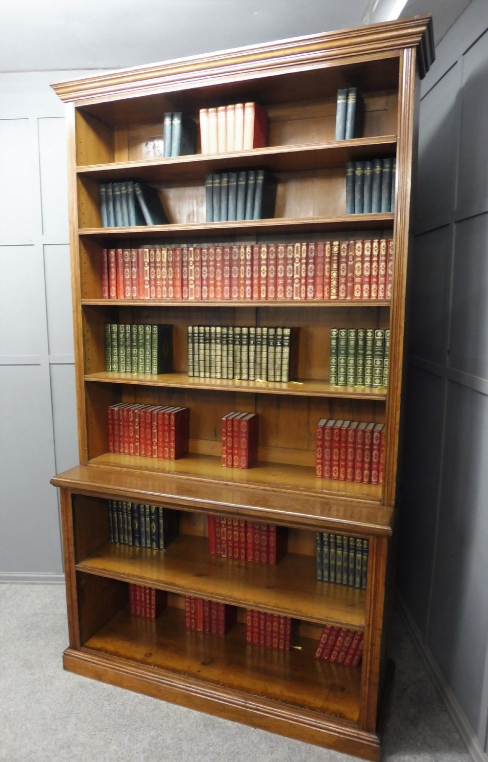 LARGE EDWARDIAN OAK SCHOOL BOOKCASE View XII