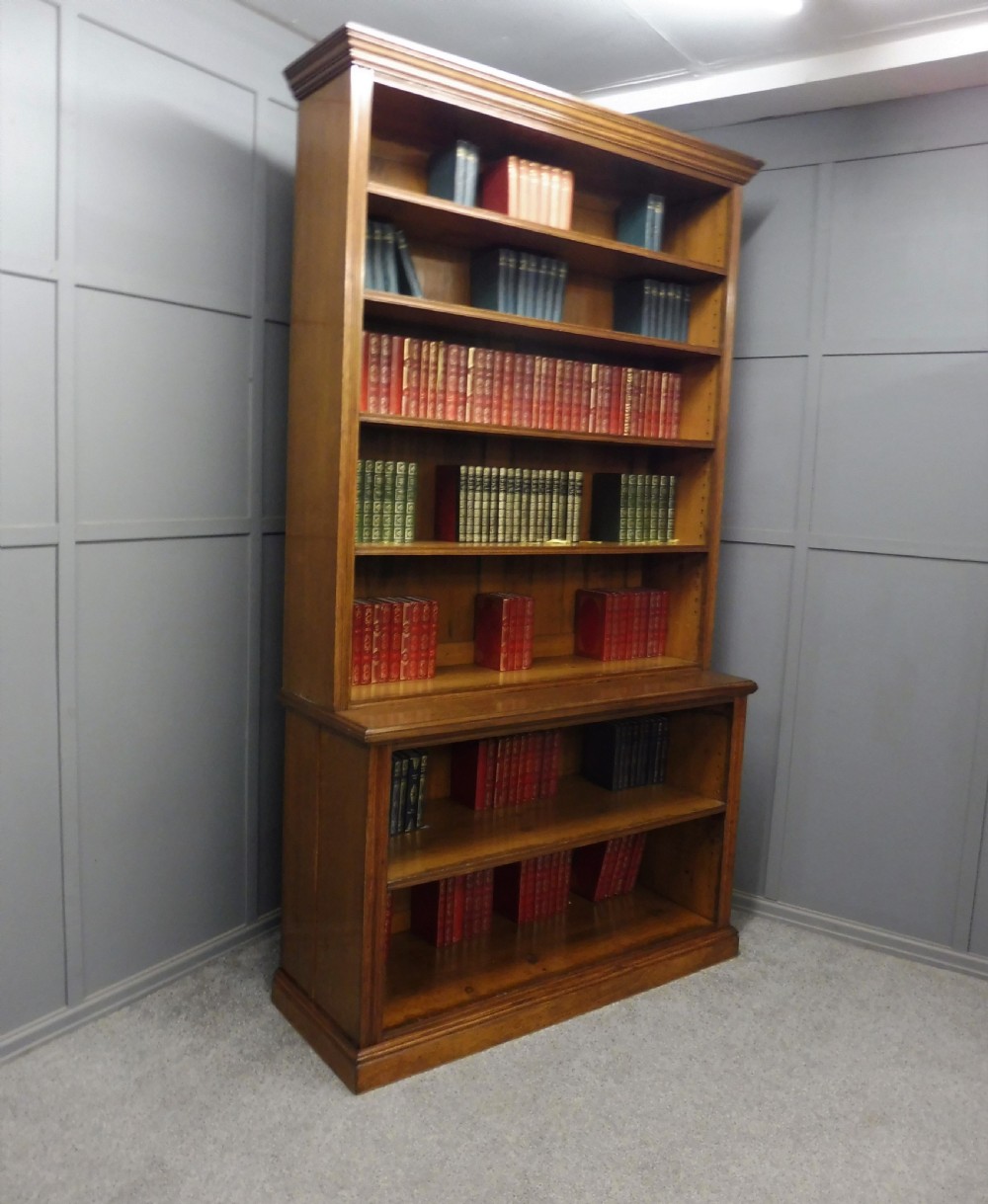 LARGE EDWARDIAN OAK SCHOOL BOOKCASE View XIII
