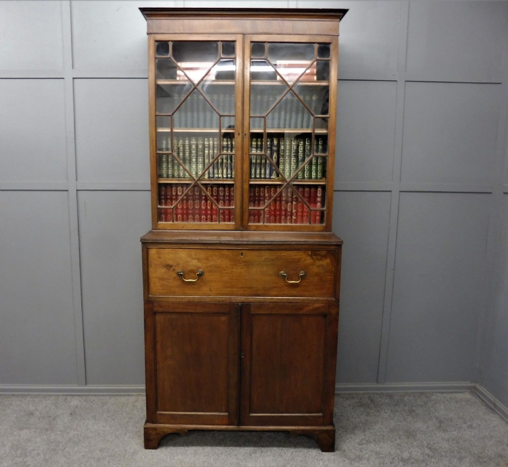 GEORGE 3RD COUNTRY COTTAGE SECRETAIRE BOOKCASE View II