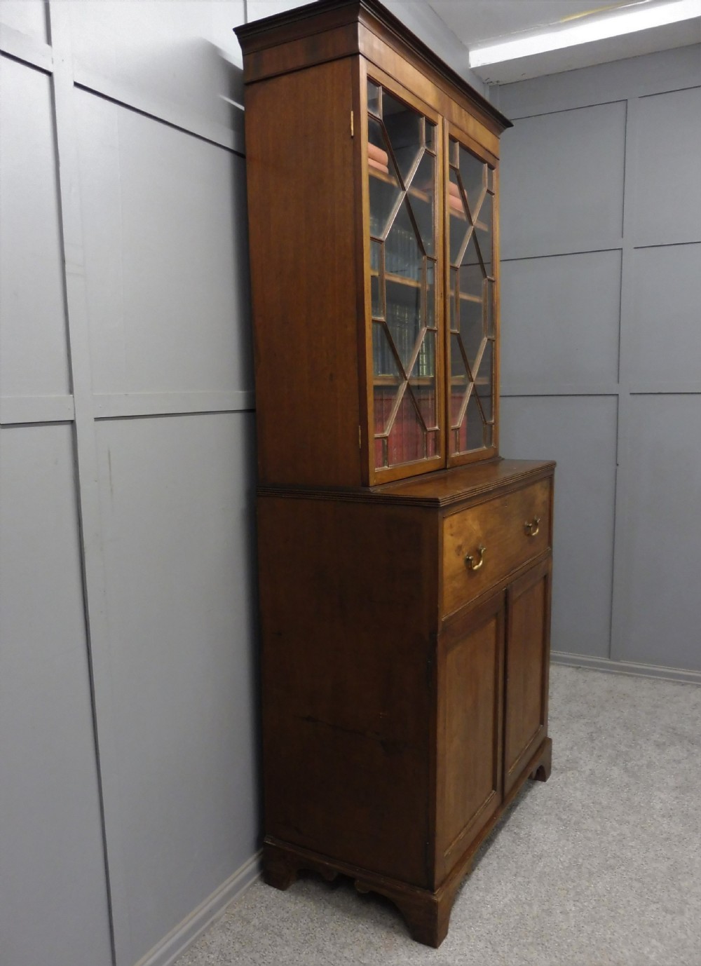GEORGE 3RD COUNTRY COTTAGE SECRETAIRE BOOKCASE View III