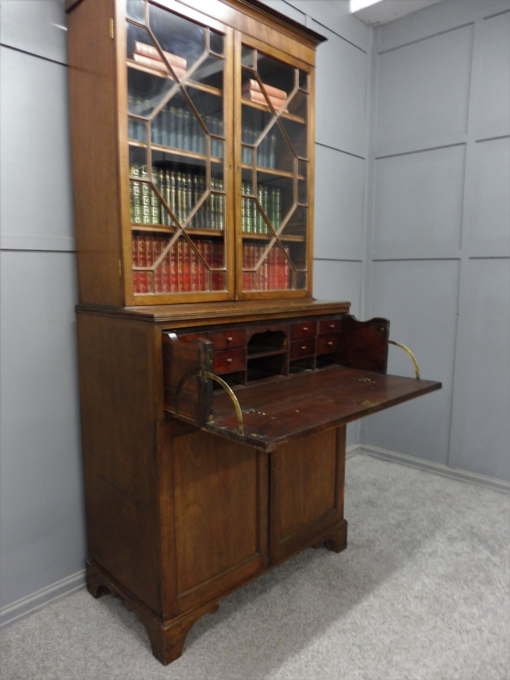 GEORGE 3RD COUNTRY COTTAGE SECRETAIRE BOOKCASE View VIII