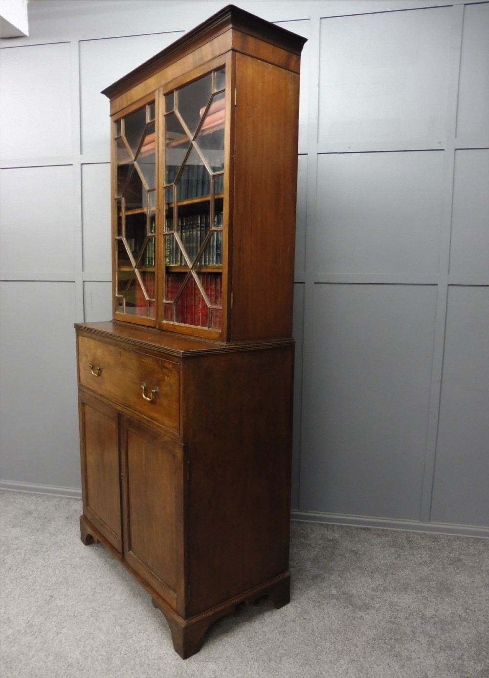 GEORGE 3RD COUNTRY COTTAGE SECRETAIRE BOOKCASE View XII