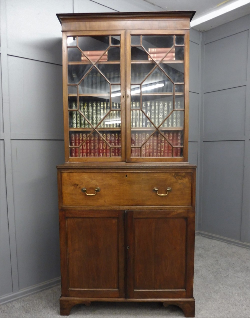 GEORGE 3RD COUNTRY COTTAGE SECRETAIRE BOOKCASE View XIII