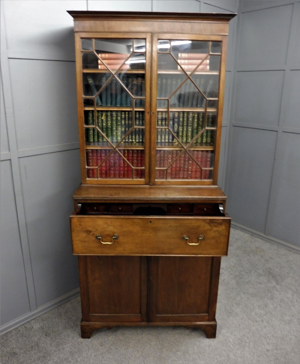 GEORGE 3RD COUNTRY COTTAGE SECRETAIRE BOOKCASE View XIV