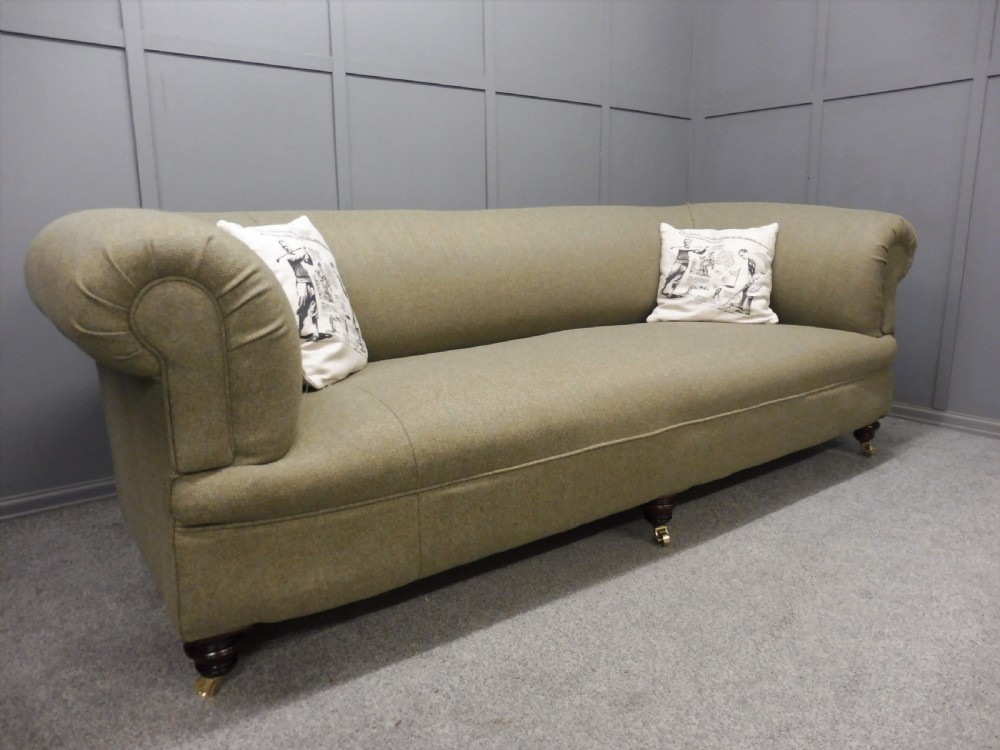 LARGE ANTIQUE CHESTERFIELD SOFA FULLY RESTORED View XI