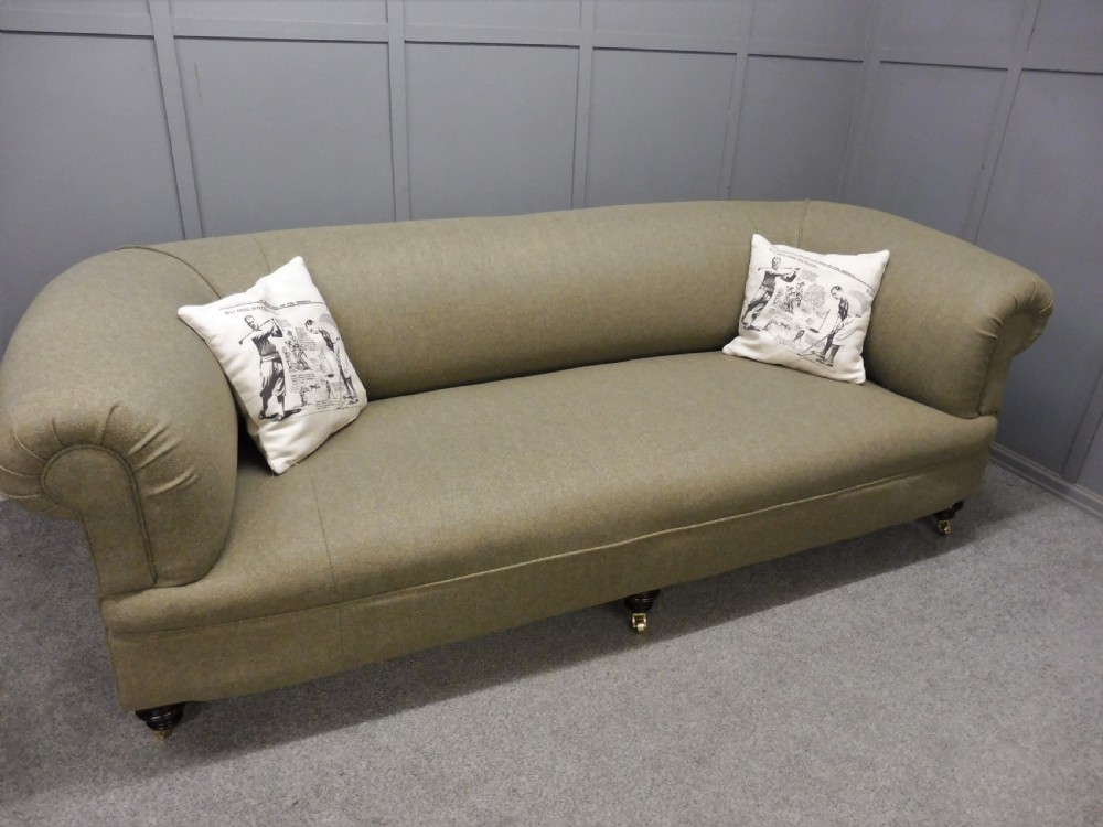 LARGE ANTIQUE CHESTERFIELD SOFA FULLY RESTORED View XII