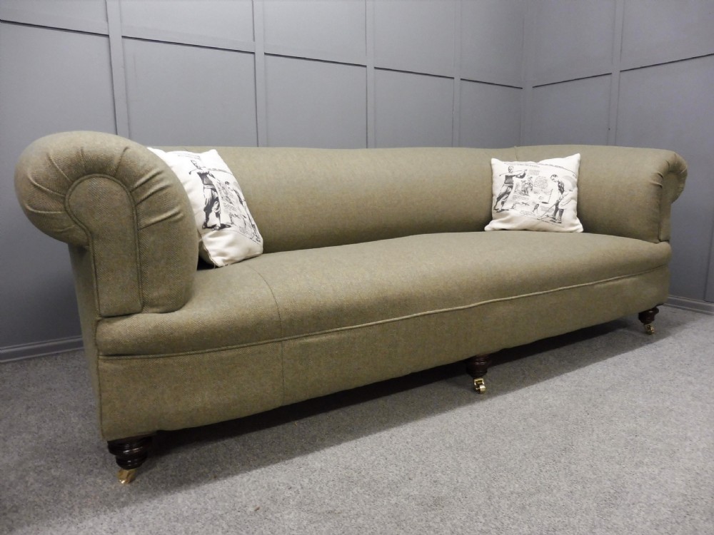 LARGE ANTIQUE CHESTERFIELD SOFA FULLY RESTORED View XIII