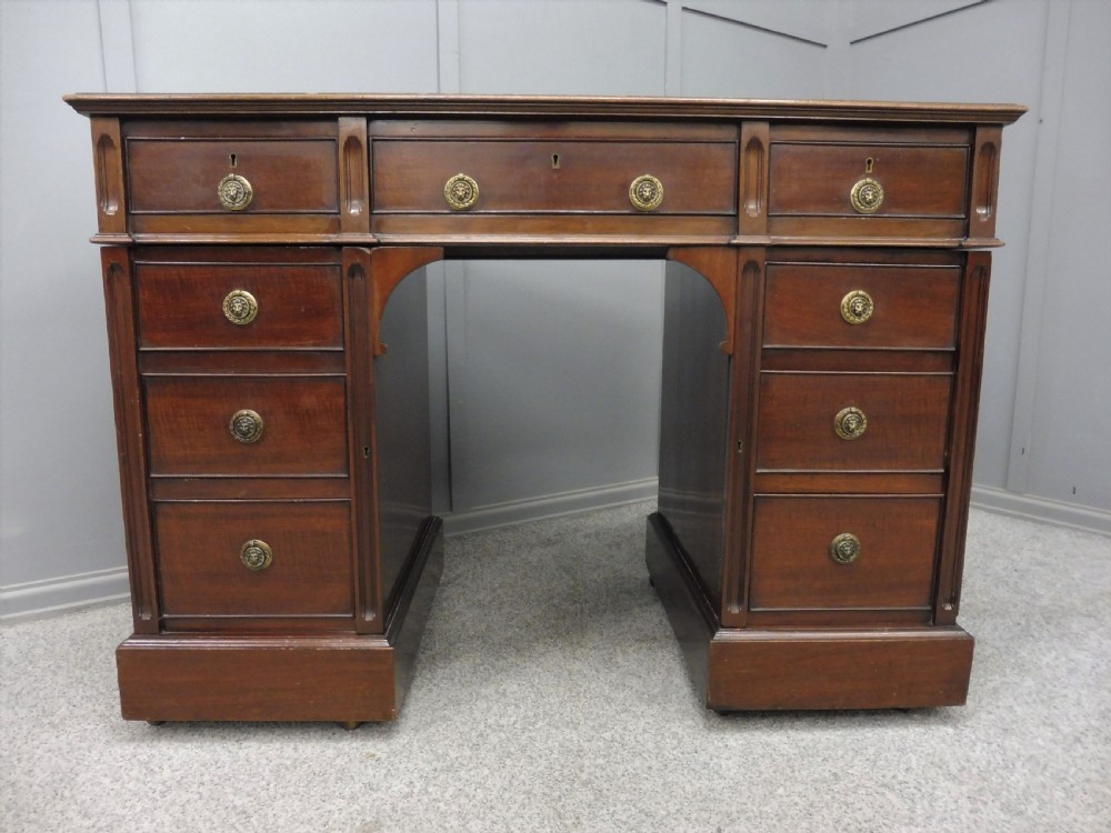 SMALL EDWARDIAN MAHOGANY DESK View II