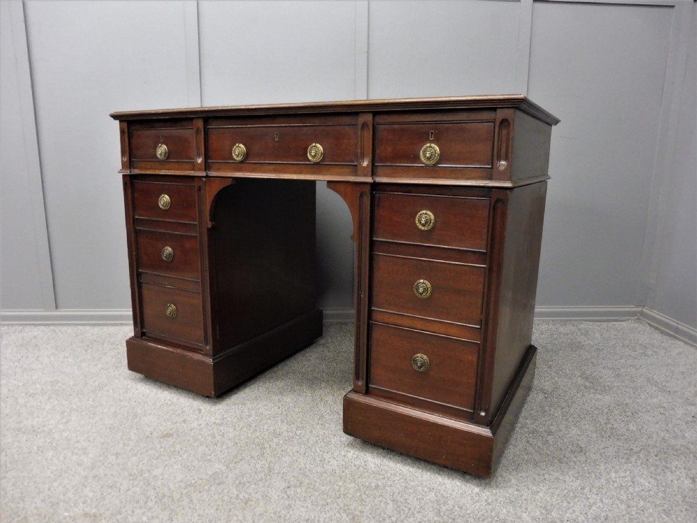 SMALL EDWARDIAN MAHOGANY DESK View III