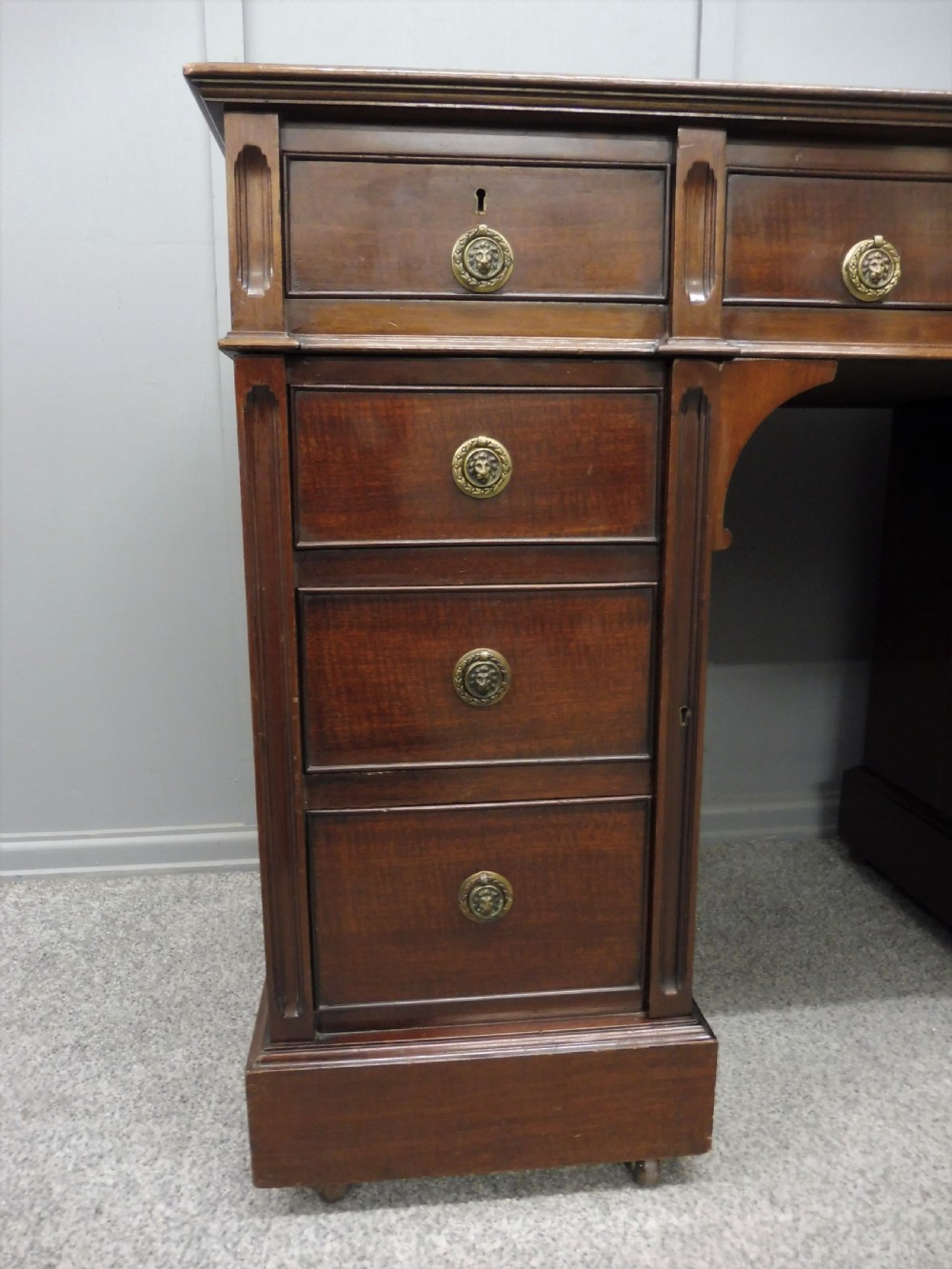 SMALL EDWARDIAN MAHOGANY DESK View XII