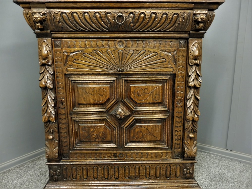 VICTORIAN CARVED OAK BOOKCASE  View VIII