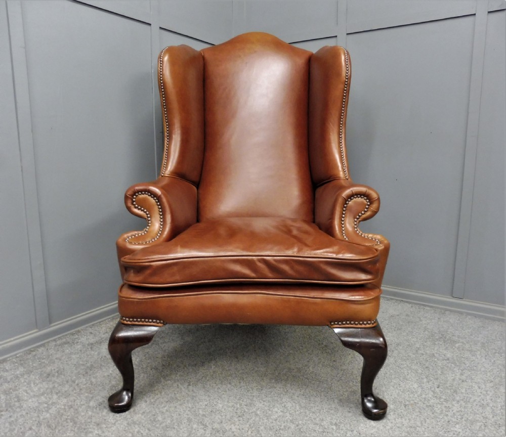 LARGE LEATHER WING ARMCHAIR View II