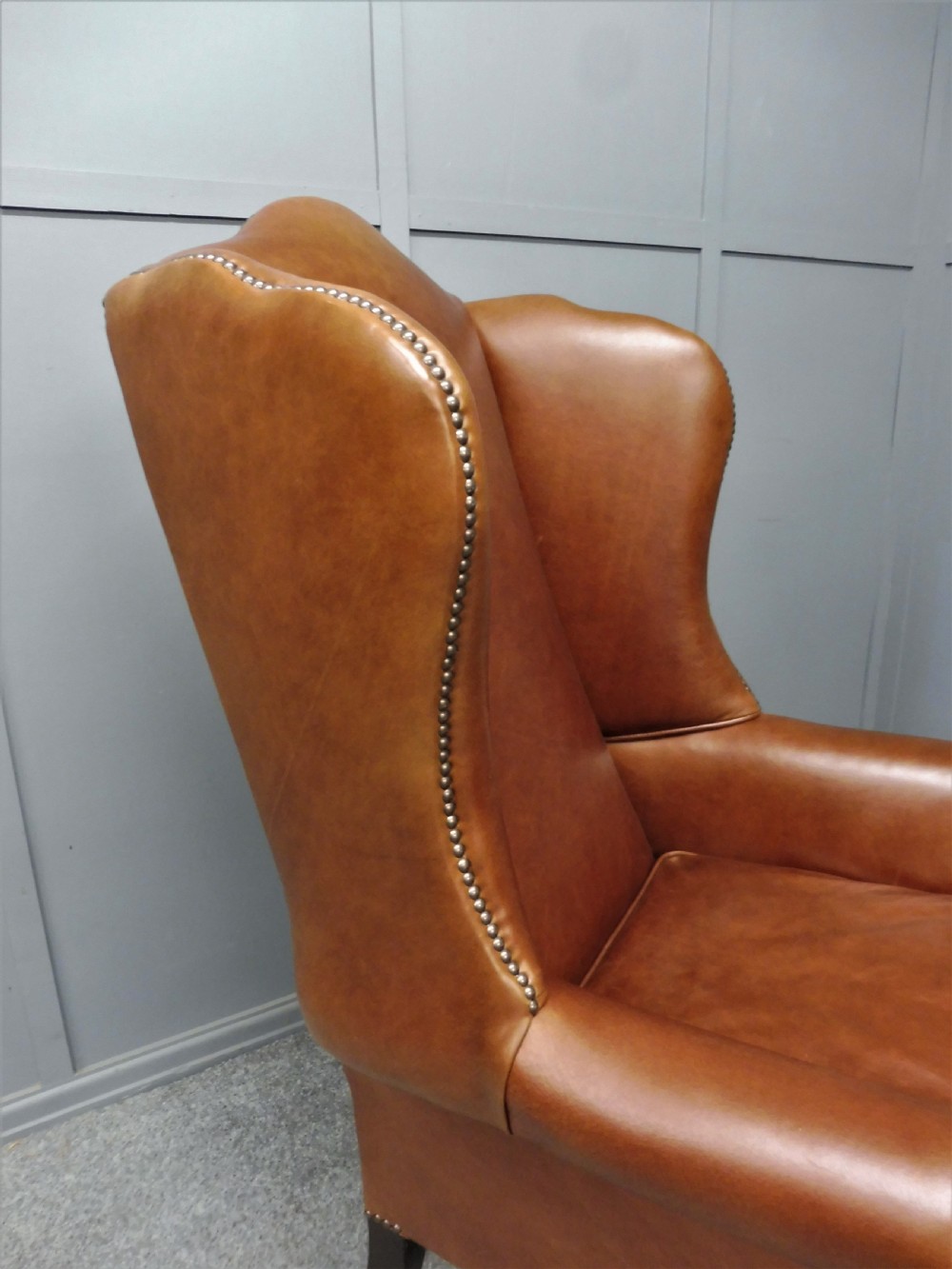 LARGE LEATHER WING ARMCHAIR View VIII