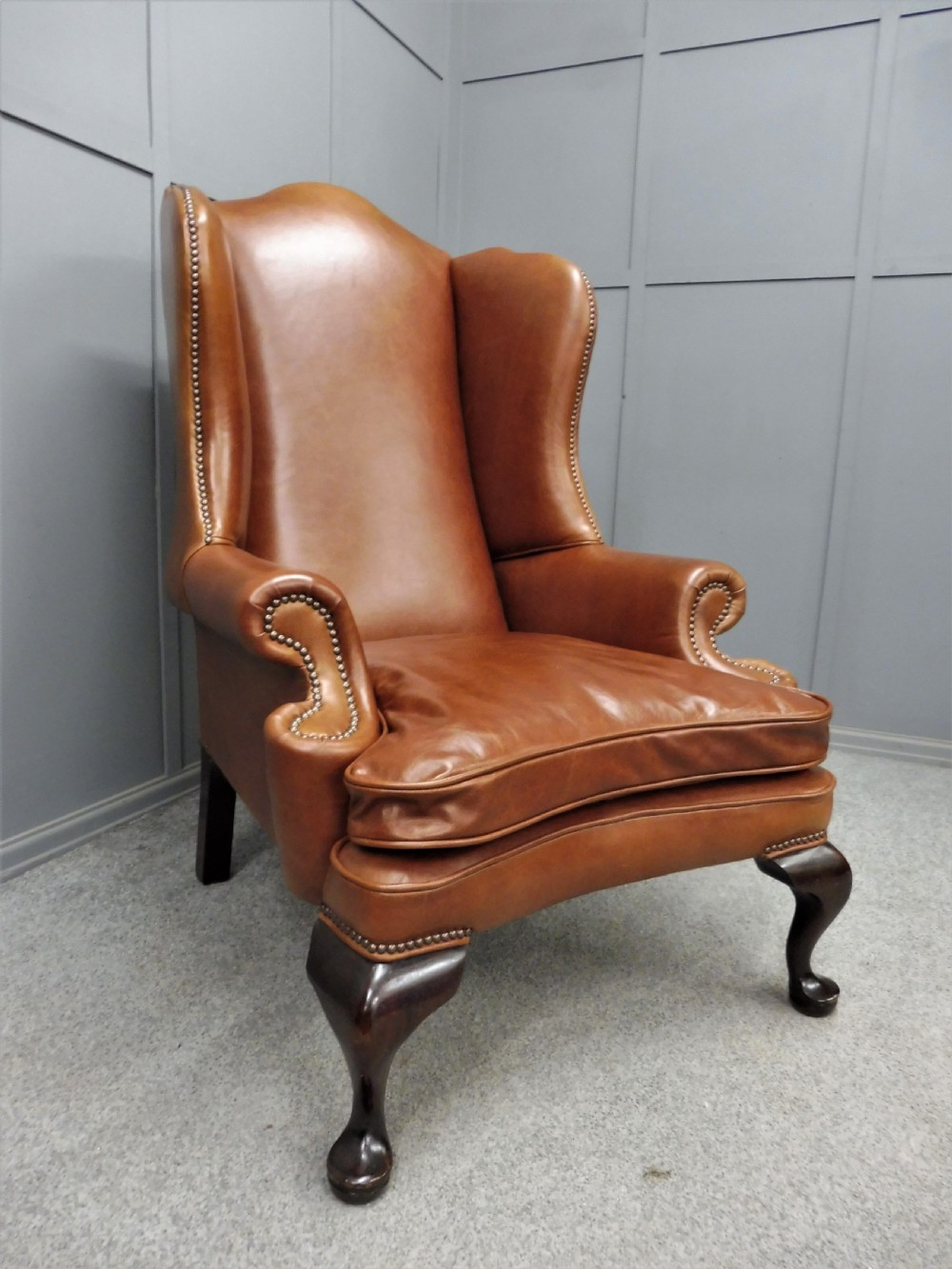 LARGE LEATHER WING ARMCHAIR View IX