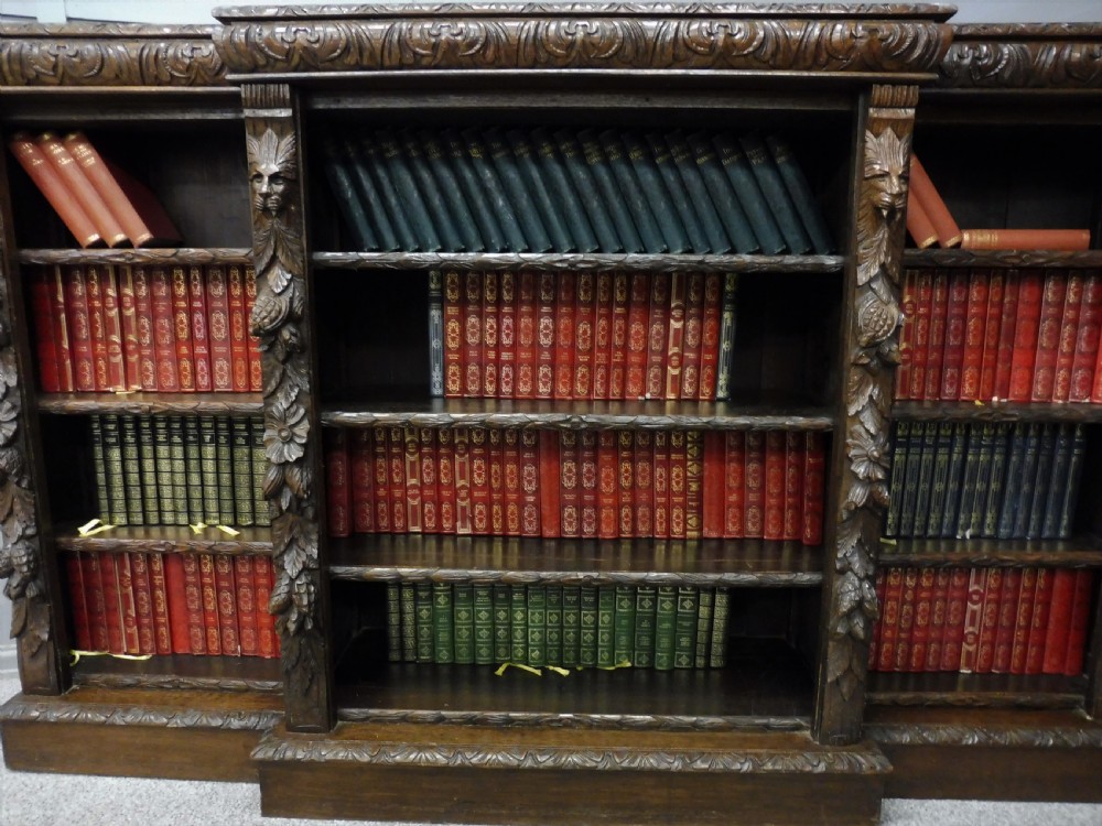 VICTORIAN CARVED OAK GREEN MAN BOOKCASE View VI