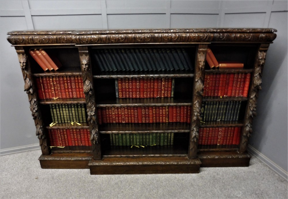 VICTORIAN CARVED OAK GREEN MAN BOOKCASE View X