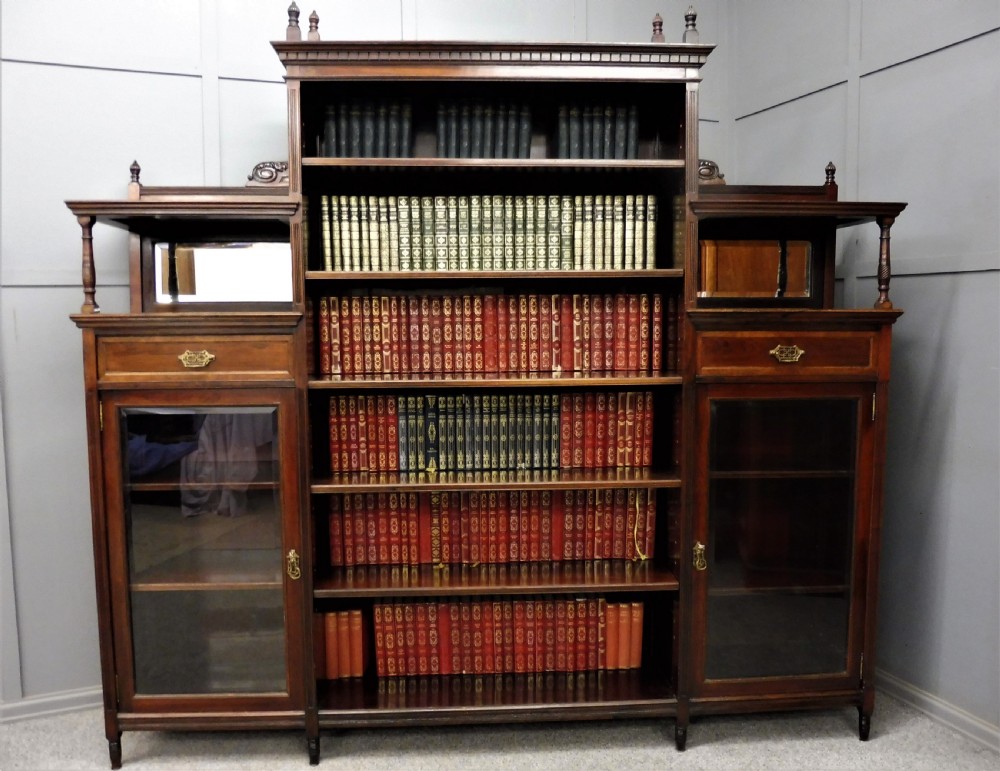 LARGE VICTORIAN ROSEWOOD BOOKCASE View II