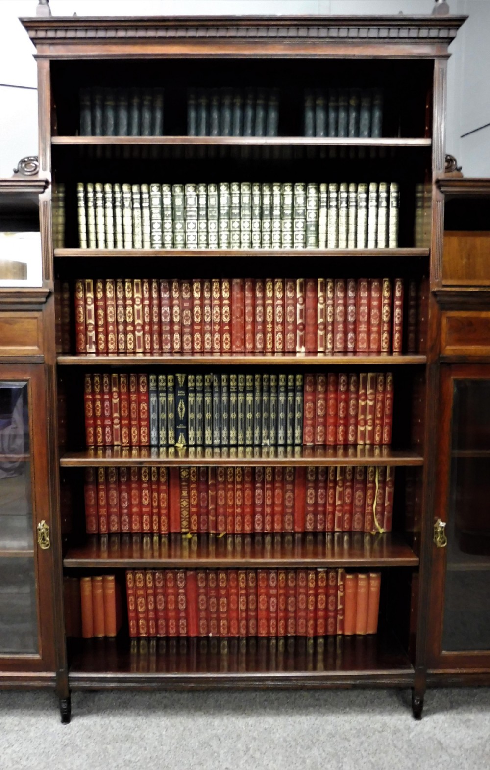 LARGE VICTORIAN ROSEWOOD BOOKCASE View V