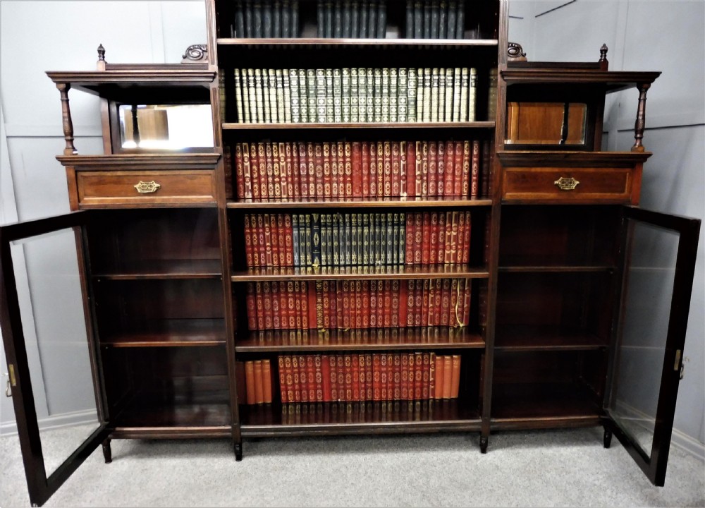 LARGE VICTORIAN ROSEWOOD BOOKCASE View VII