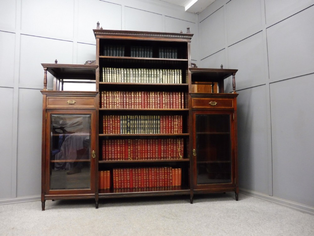 LARGE VICTORIAN ROSEWOOD BOOKCASE View XI
