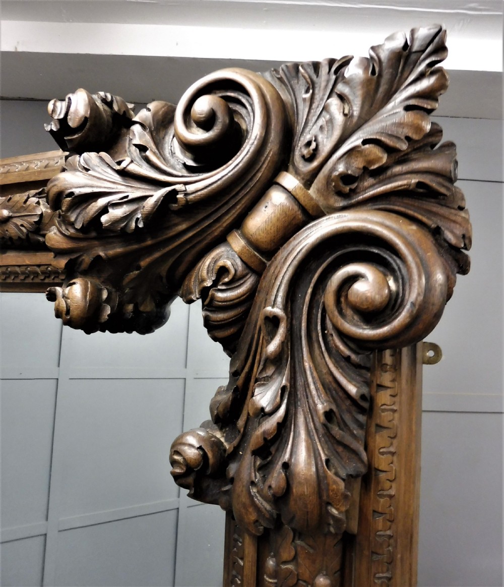 MONUMENTAL 19TH CENTURY OAK MIRROR View III