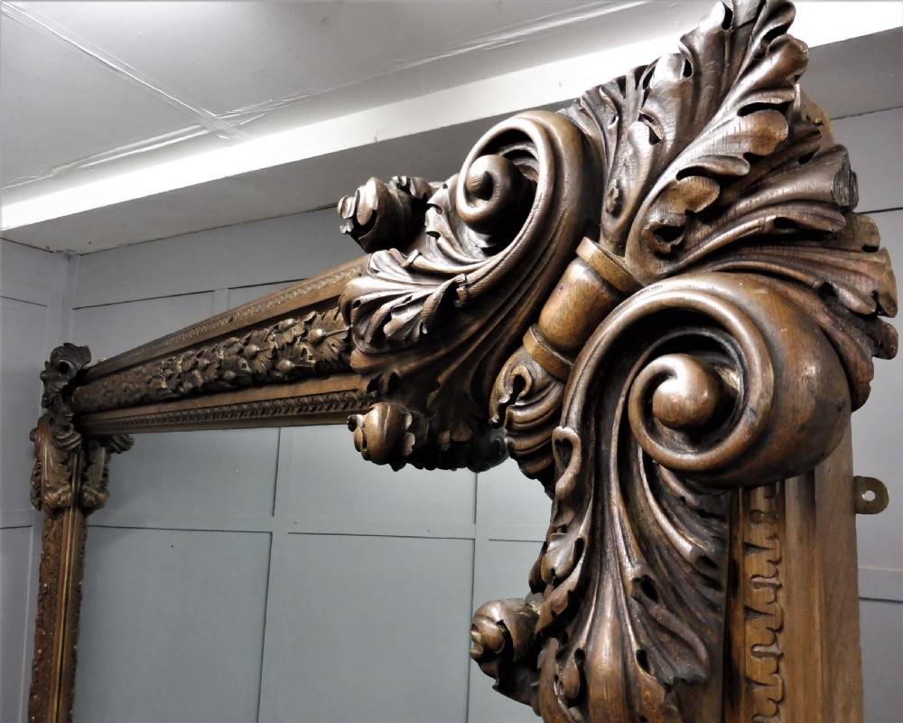 MONUMENTAL 19TH CENTURY OAK MIRROR View IX