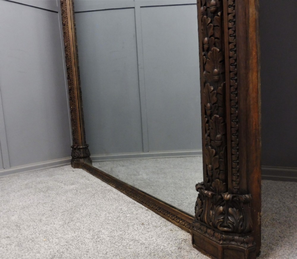 MONUMENTAL 19TH CENTURY OAK MIRROR View X