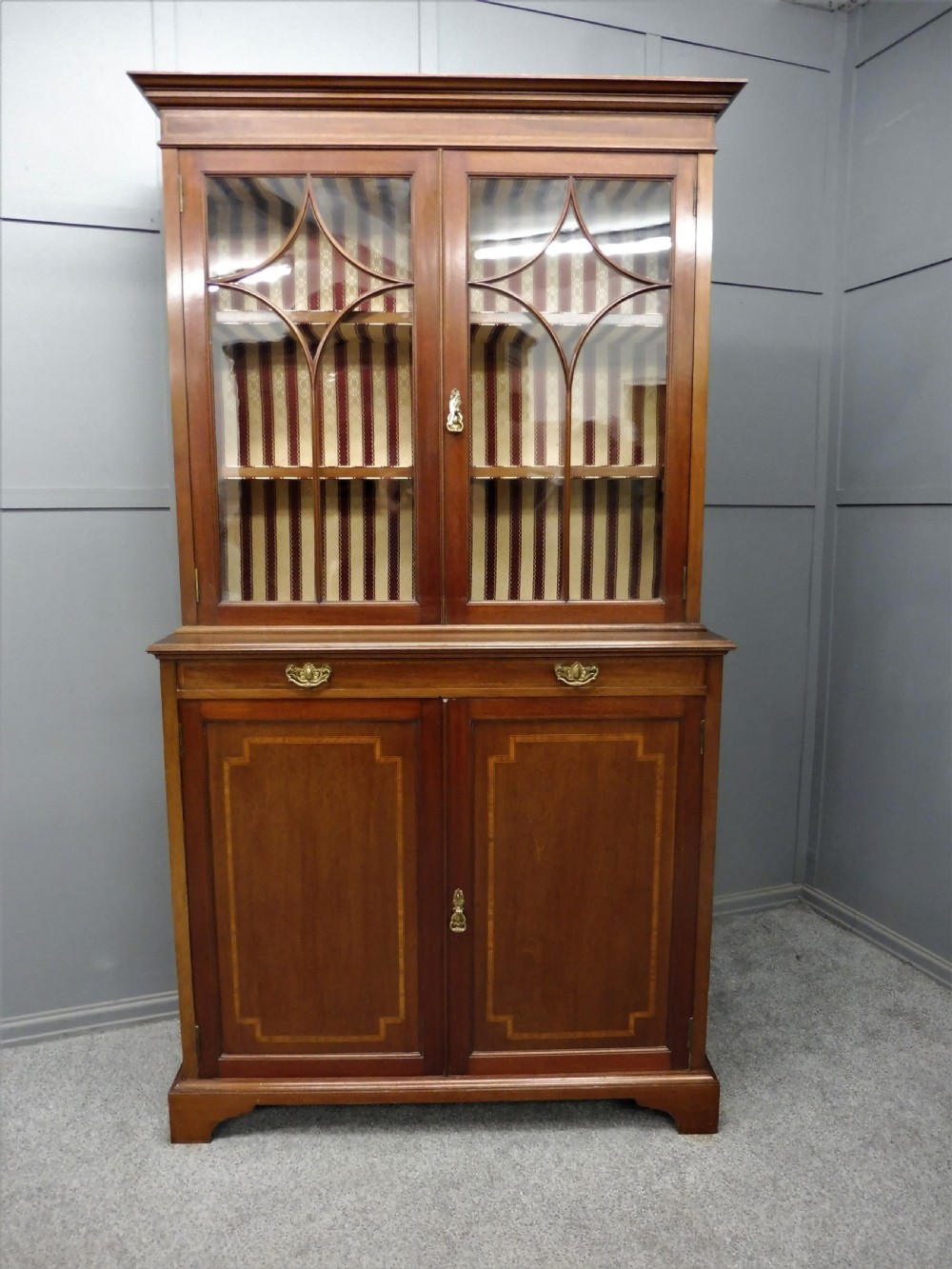 EDWARDIAN MAHOGANY INLAID BOOKCASE View II