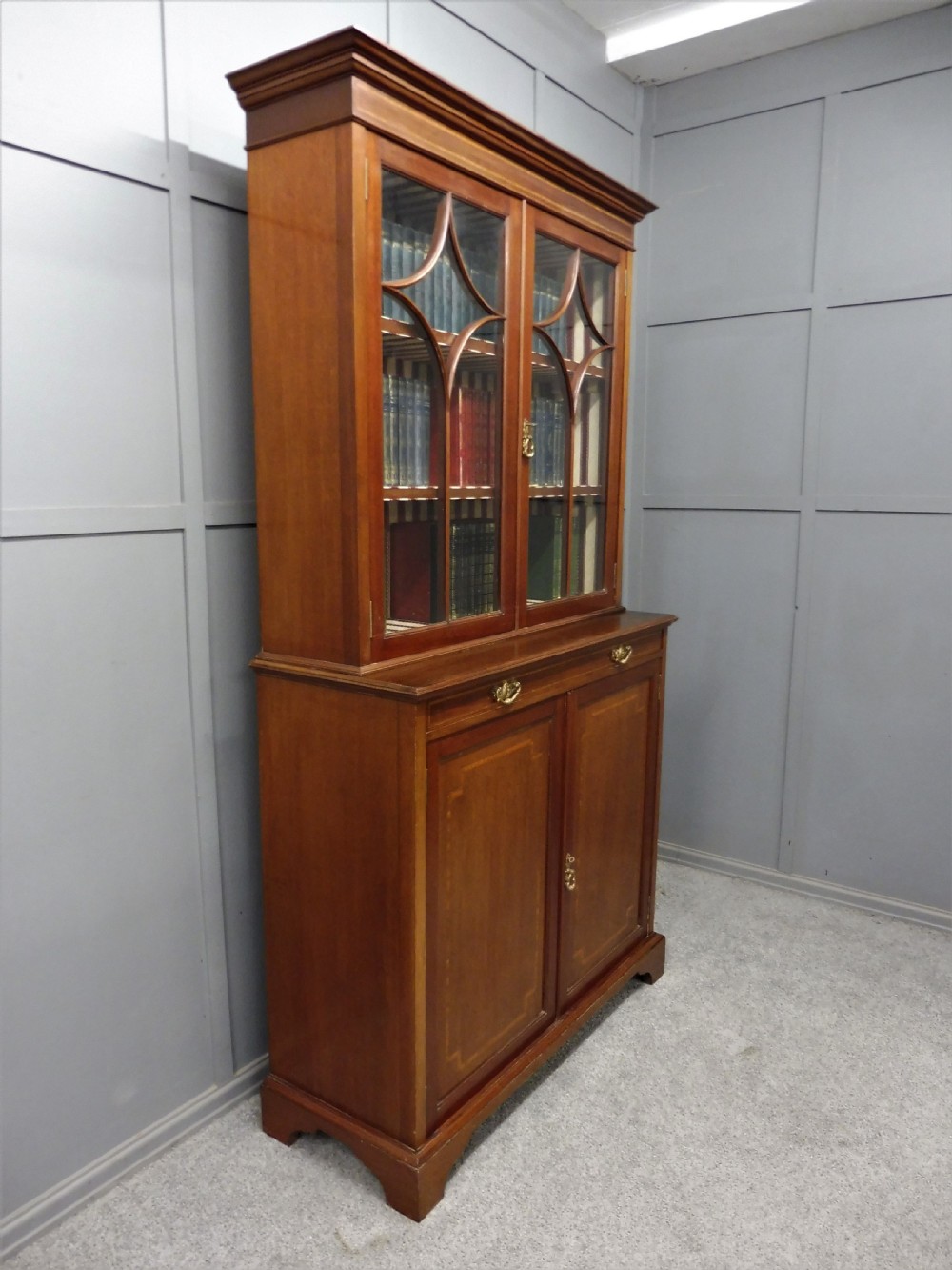 EDWARDIAN MAHOGANY INLAID BOOKCASE View IX
