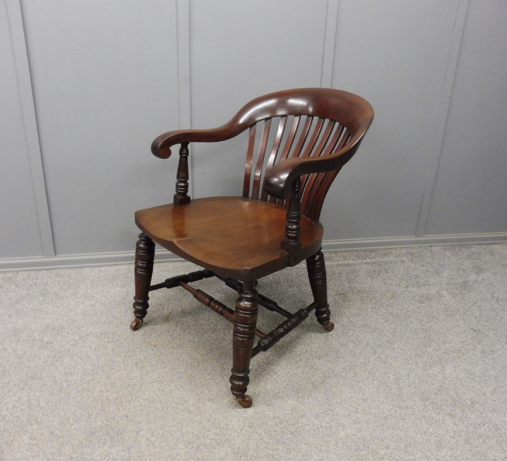 VICTORIAN MAHOGANY DESK CHAIR View X