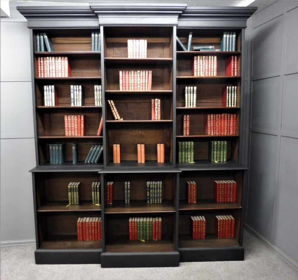 LARGE RUSTIC VICTORIAN PAINTED BOOKCASE View II