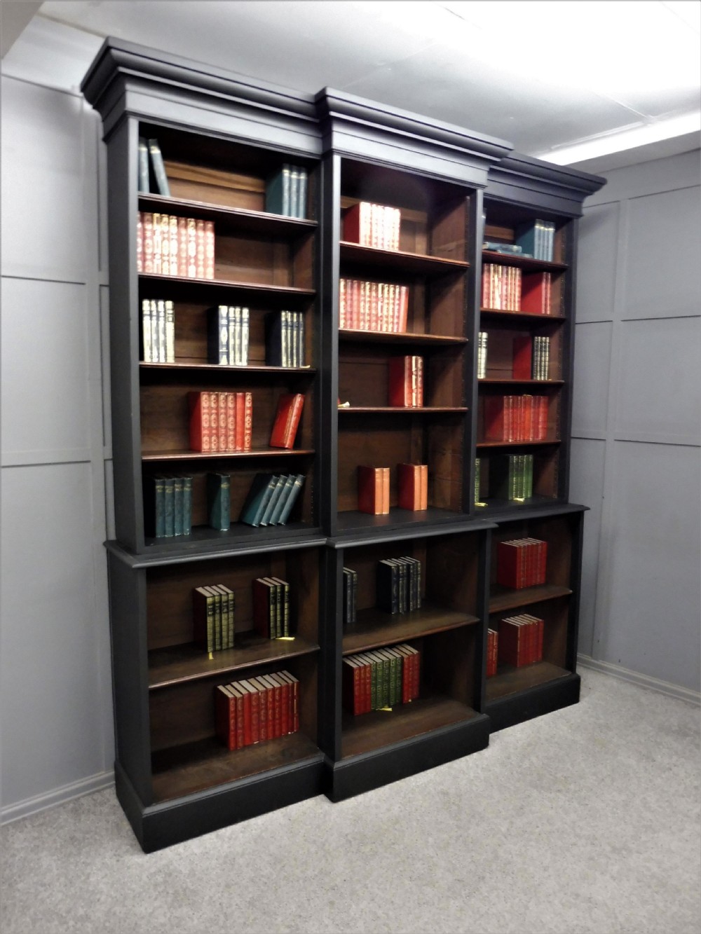 LARGE RUSTIC VICTORIAN PAINTED BOOKCASE View IV