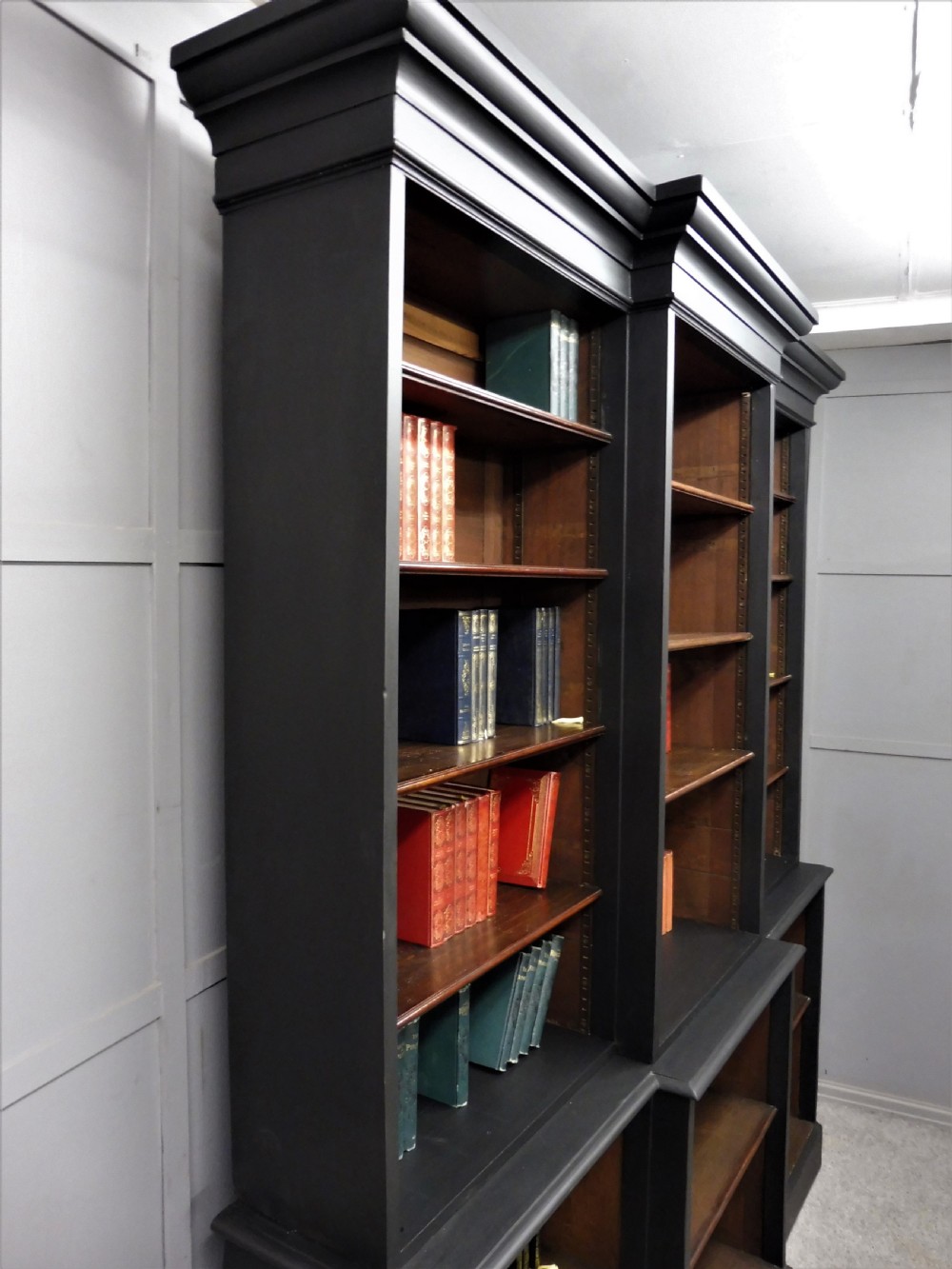 LARGE RUSTIC VICTORIAN PAINTED BOOKCASE View IX