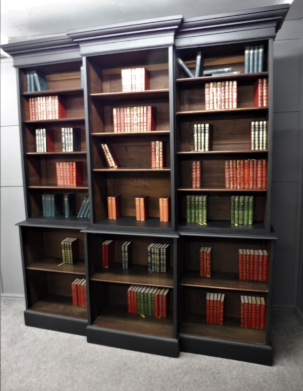 LARGE RUSTIC VICTORIAN PAINTED BOOKCASE View XII
