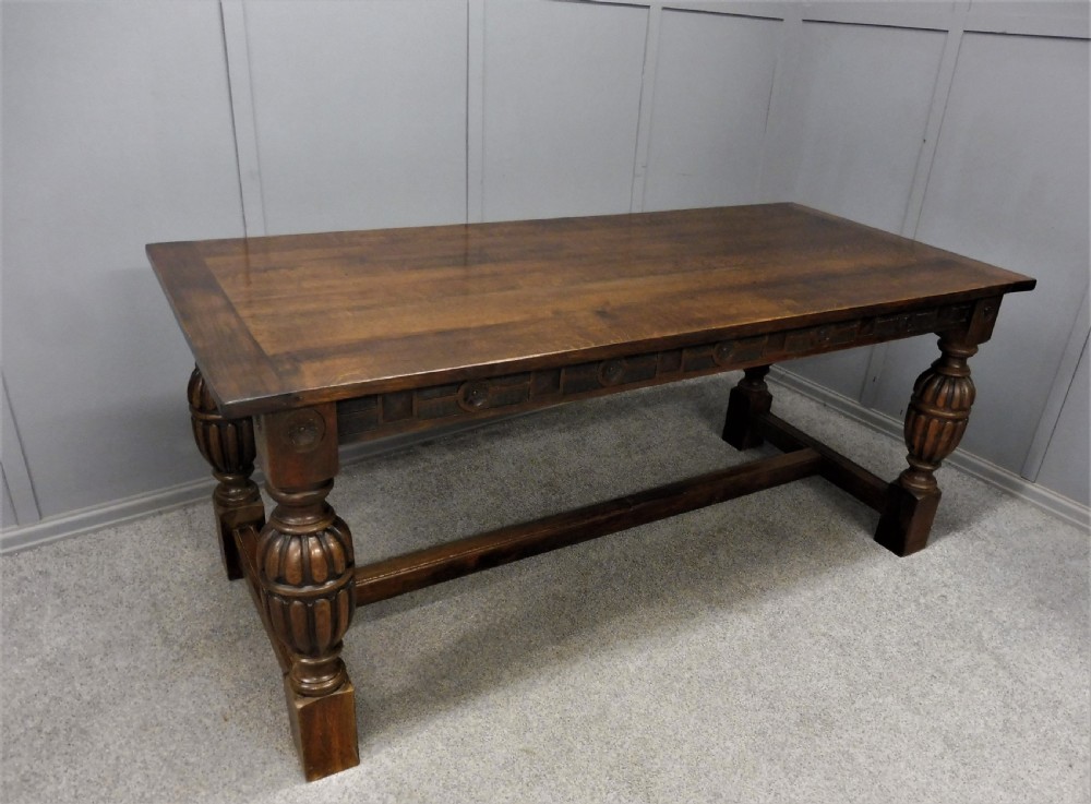 OAK REFECTORY DINING TABLE View II