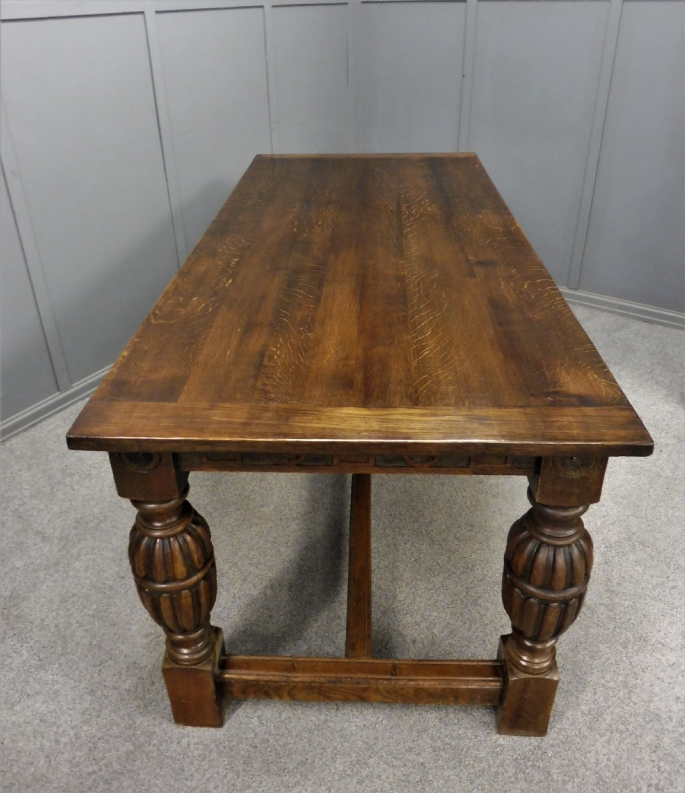 OAK REFECTORY DINING TABLE View III
