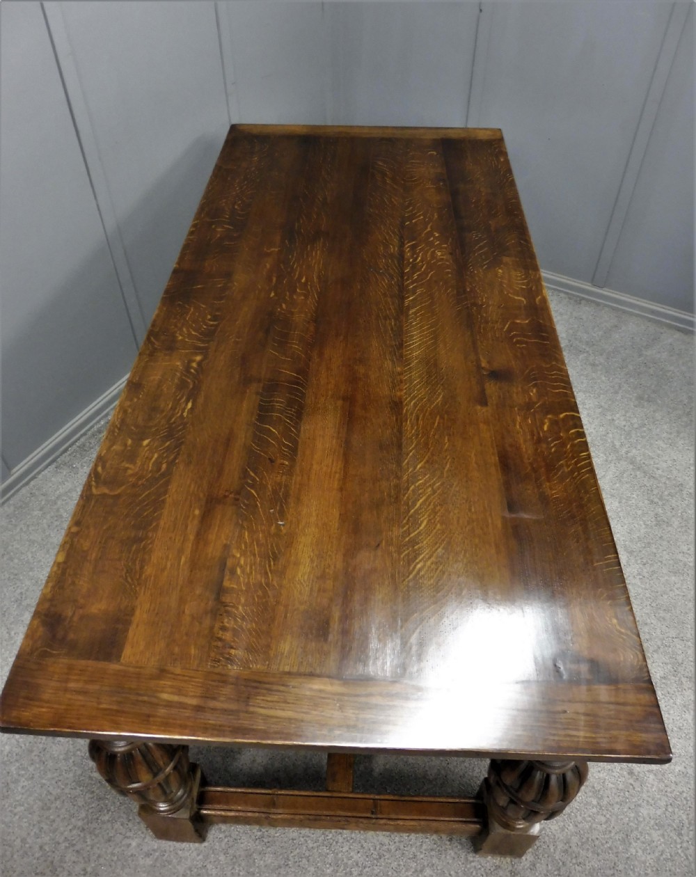 OAK REFECTORY DINING TABLE View V
