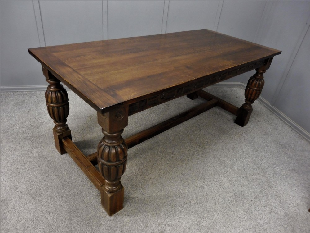 OAK REFECTORY DINING TABLE View VI