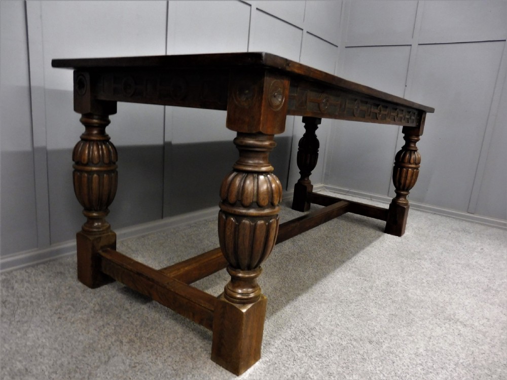 OAK REFECTORY DINING TABLE View VII