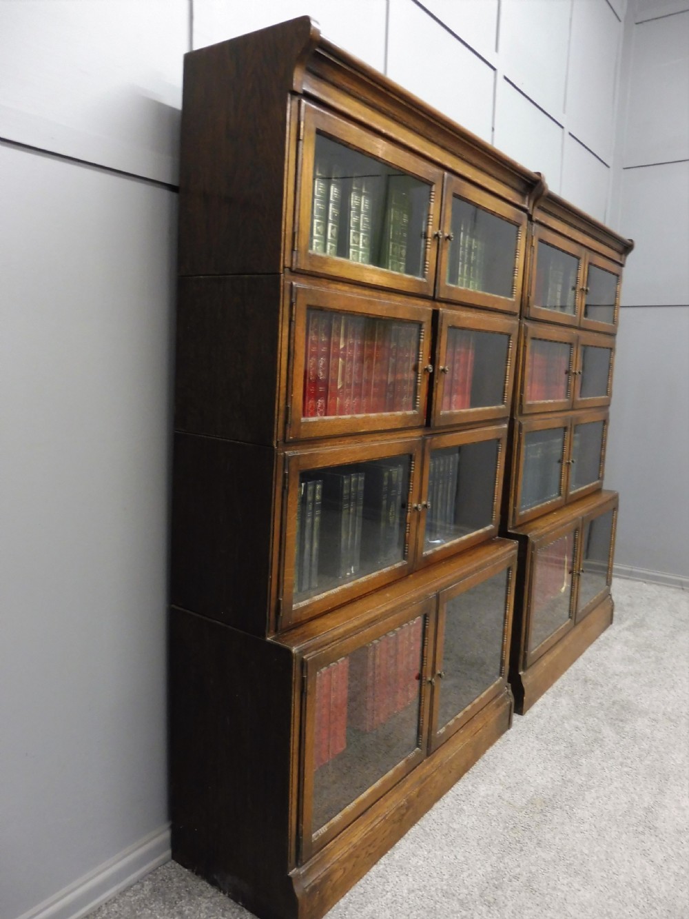 PAIR OF MINTY OF OXFORD OAK SECTIONAL STACKING BOOKCASES View VI