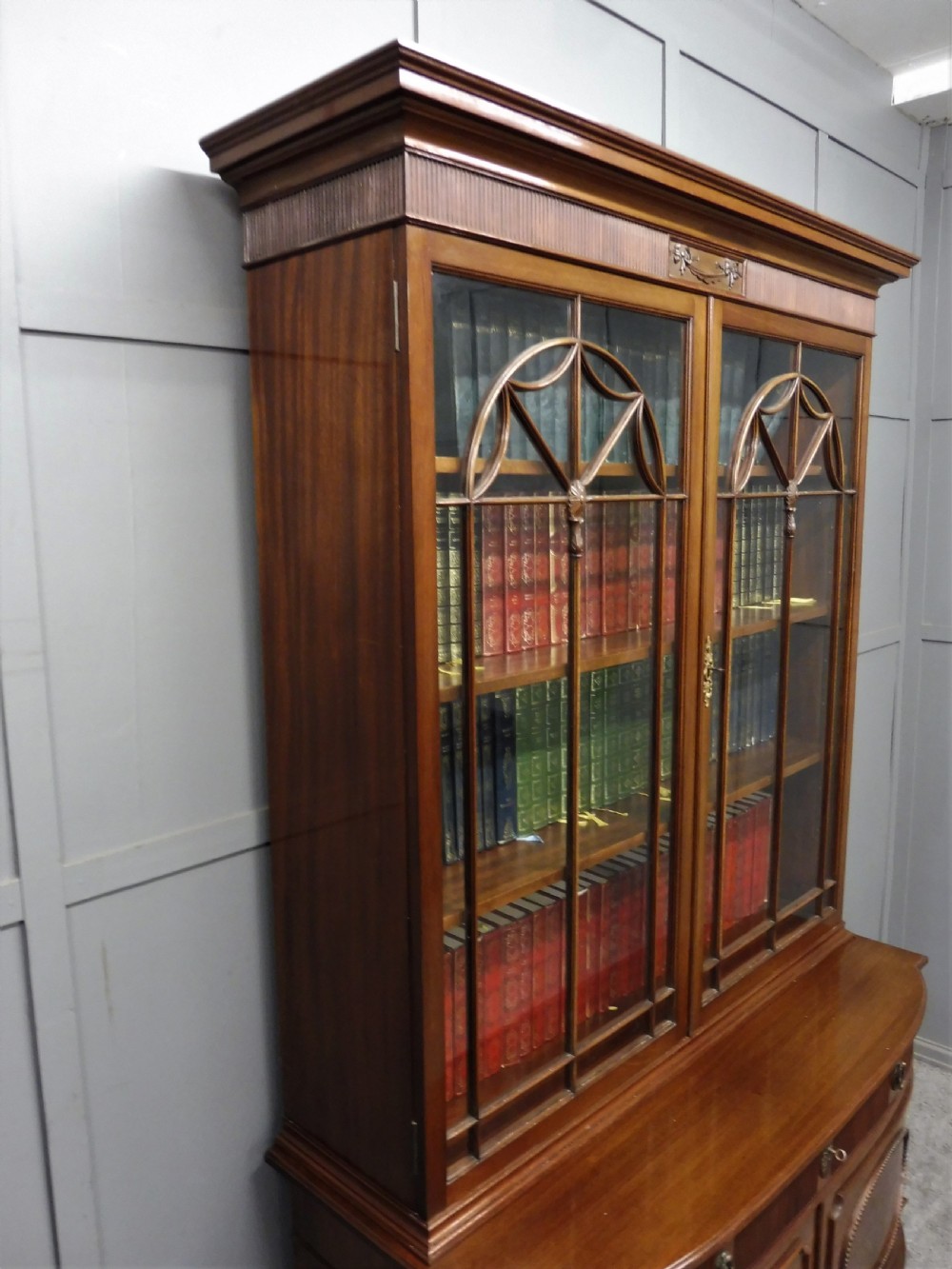SUPERIOR QUALITY EDWARDIAN SECRETAIRE BOOKCASE BY CHRISTOPHER PRATT View XVII