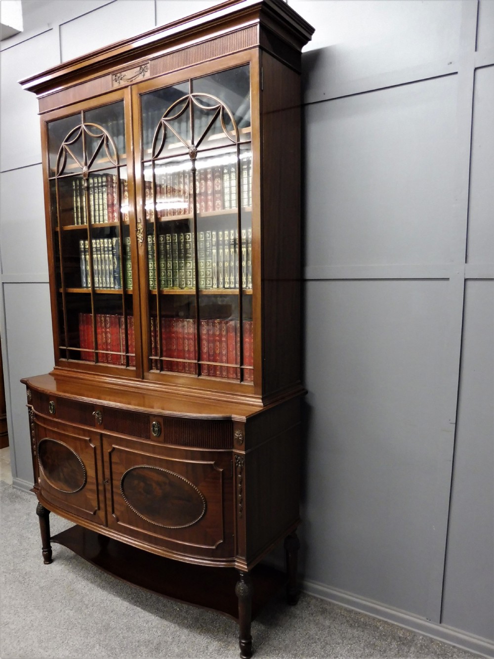 SUPERIOR QUALITY EDWARDIAN SECRETAIRE BOOKCASE BY CHRISTOPHER PRATT View XX