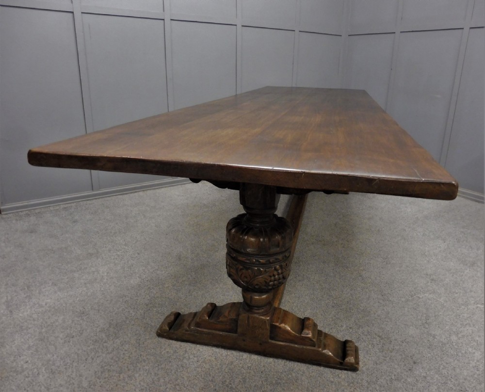 LARGE 9 FT OAK  REFECTORY TABLE View IV