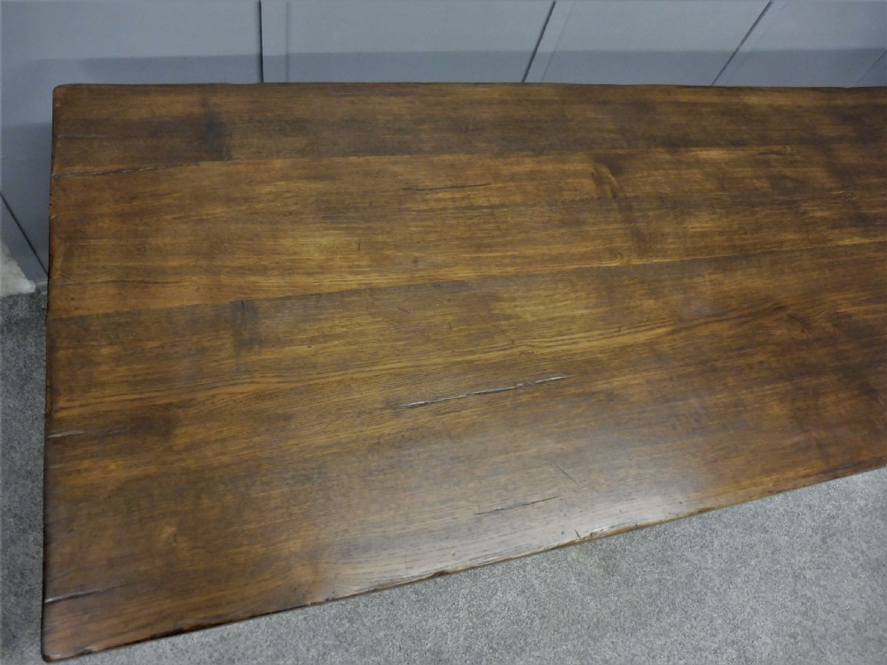 LARGE 9 FT OAK  REFECTORY TABLE View IX