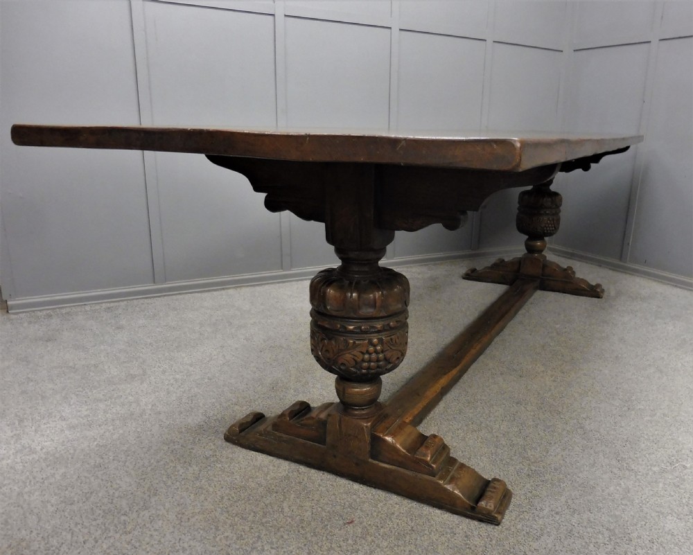LARGE 9 FT OAK  REFECTORY TABLE View XVI