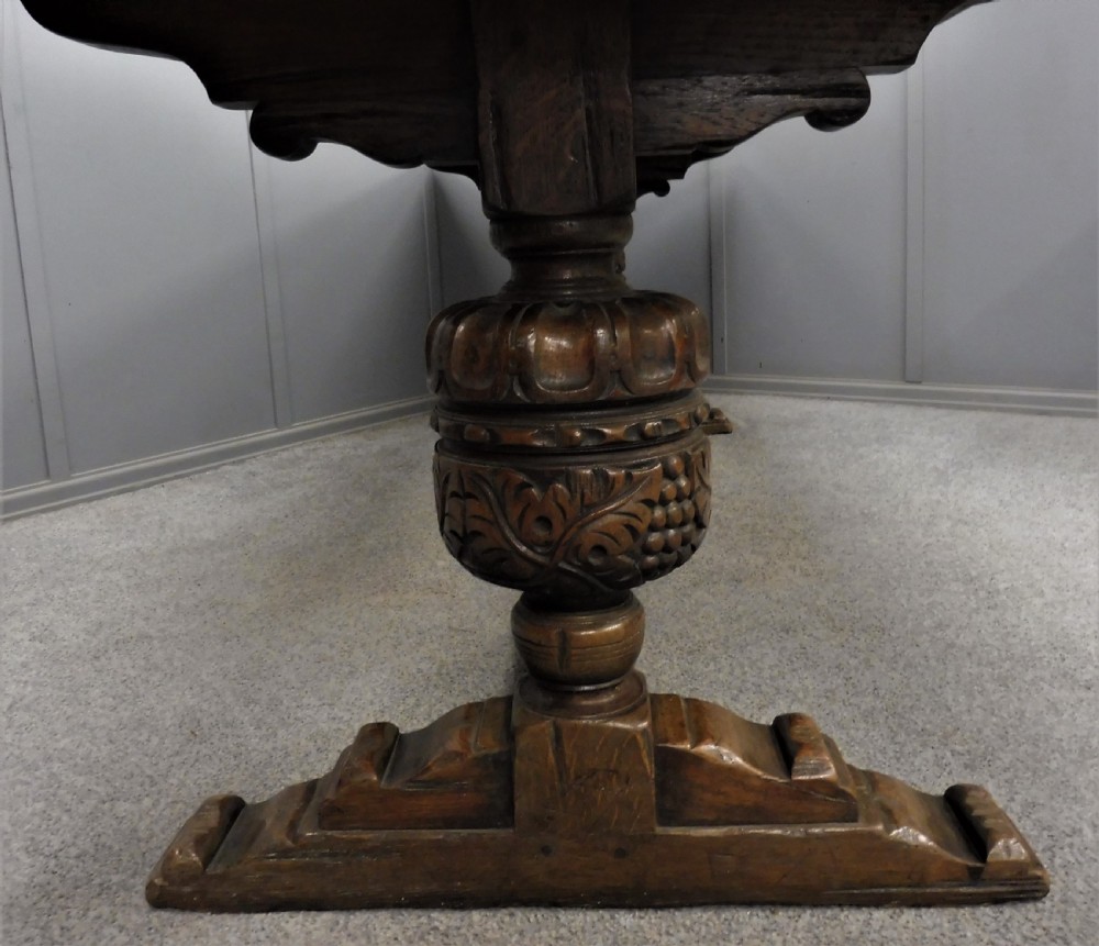 LARGE 9 FT OAK  REFECTORY TABLE View XVIII