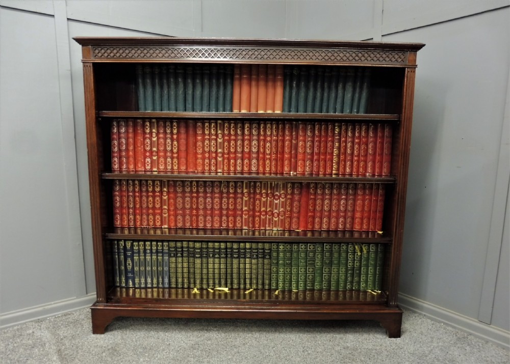 EDWARDIAN MAHOGANY OPEN BOOKCASE View II