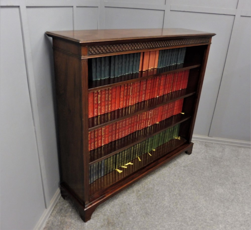 EDWARDIAN MAHOGANY OPEN BOOKCASE View VI